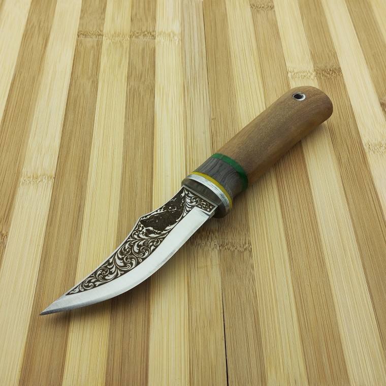 Gravürlü Ceviz Saplı 4116 Çelik Av & Outdoor Bıçak