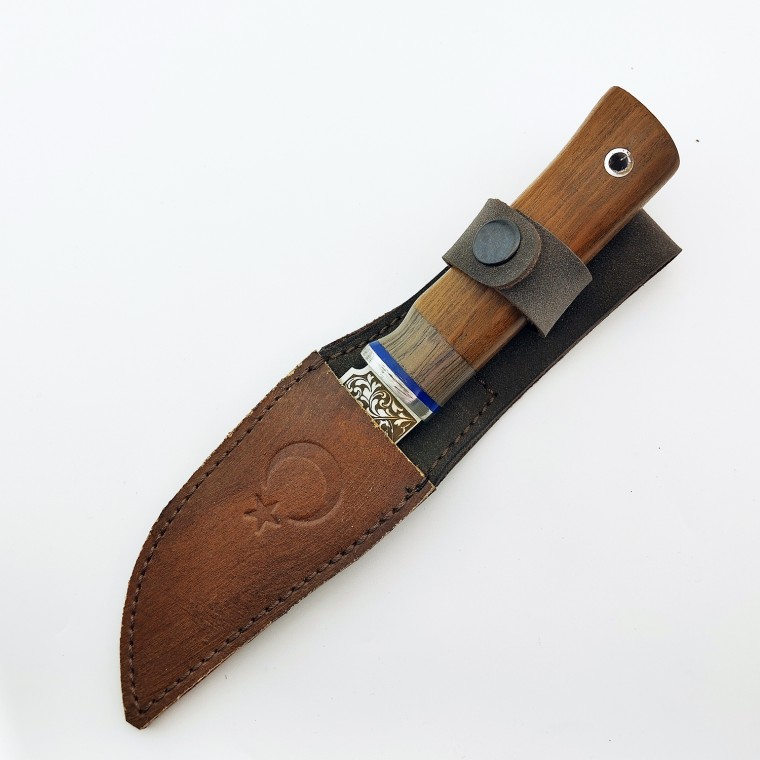 Kurt Gravürlü Ceviz Saplı 4116 Çelik Av Outdoor Bıçağı