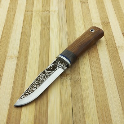 Kurt Gravürlü Ceviz Saplı 4116 Çelik Av Outdoor Bıçağı