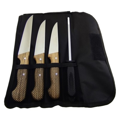 Çelebi 3’lü Mutfak Bıçak Seti (Rulo Çantalı + Başlangıç Masatı)