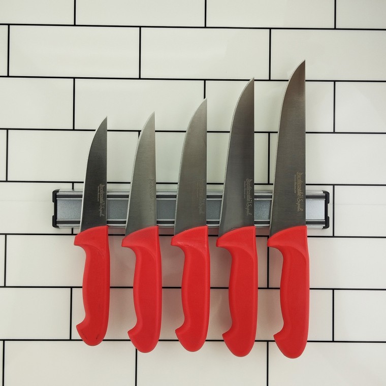 Sipahi Bursa Kasap Bıçak Seti 5li + Mıknatıslı Bıçaklık