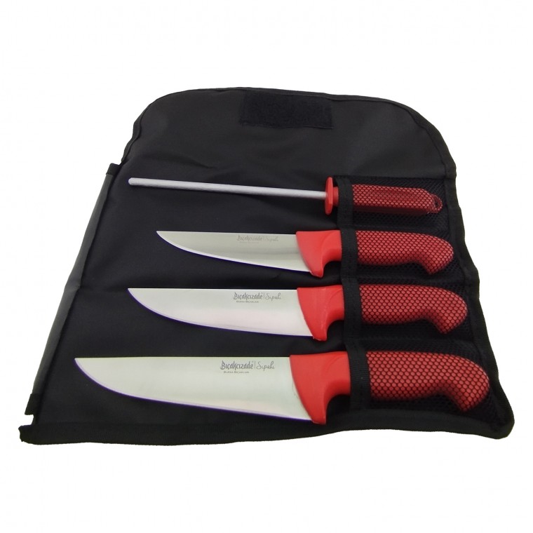 Sipahi 3’lü Kasap Bıçak Seti (Rulo Çantalı + Başlangıç Masatı)