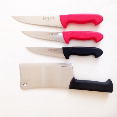 Bıçakcızade Plastik Saplı Bursa Bıçak 3lü Set + Satır