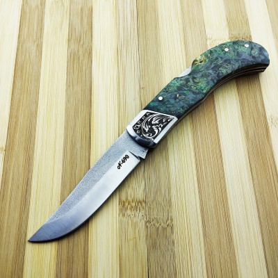 Emerald Nebula N690 Çelik Stabilize Epoxy Saplı Sırttan Kilitli Premium Çakı